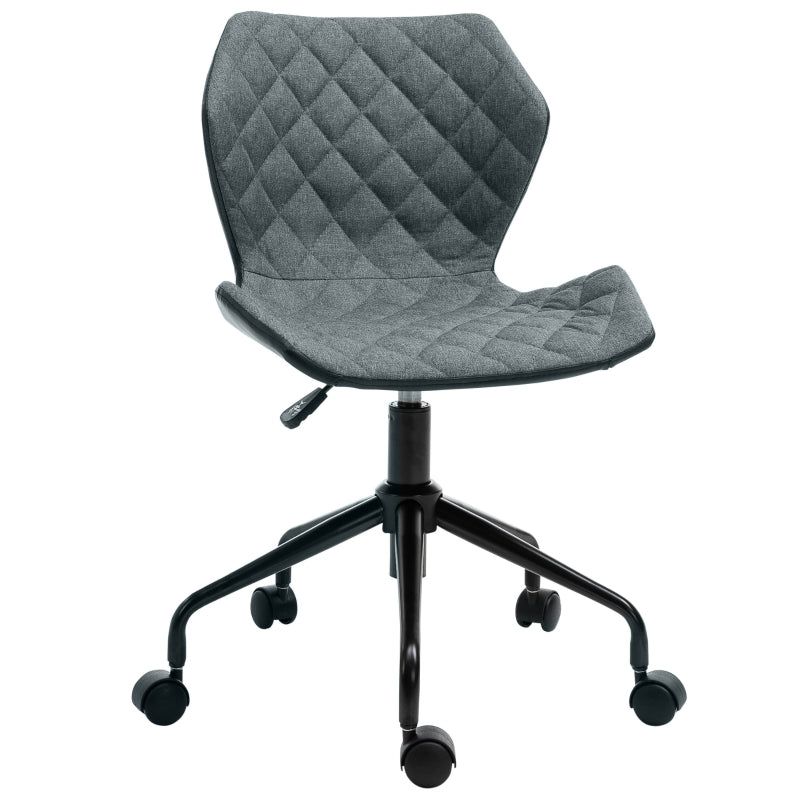Grey Fabric Swivel Task Chair with Adjustable Height and Wheels