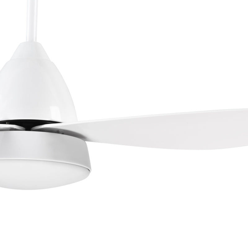 White Reversible Ceiling Fan with Light and Remote Control