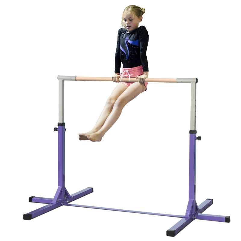 Adjustable Purple Steel Gymnastics Bar for Kids