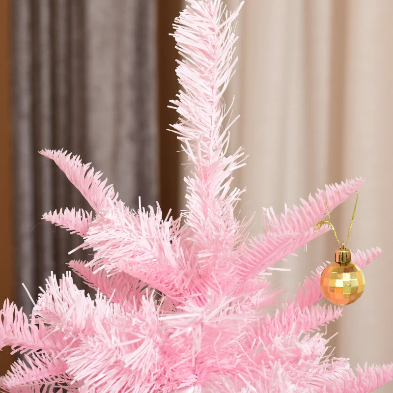 5FT Pink Artificial Christmas Tree with Automatic Open - Holiday Xmas Decoration