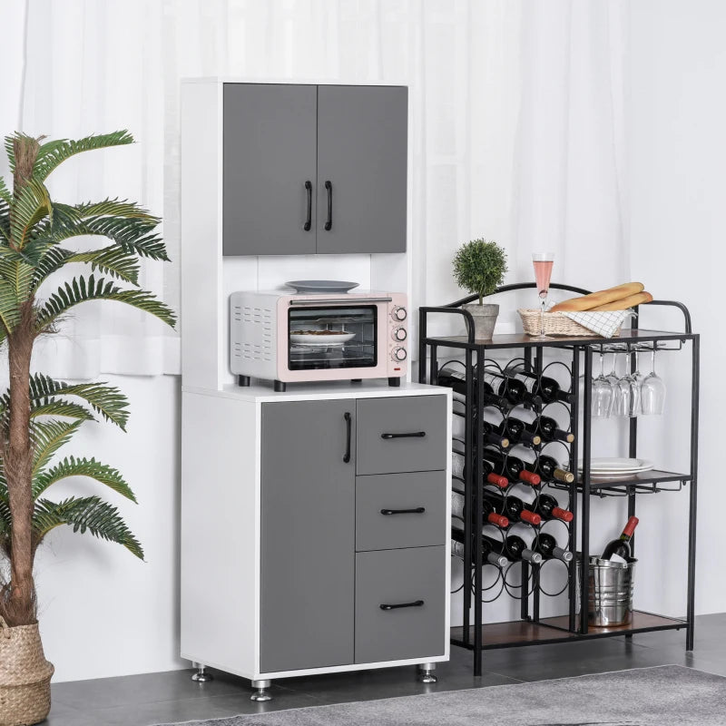 Grey Kitchen Storage Cabinet with Drawers and Countertop