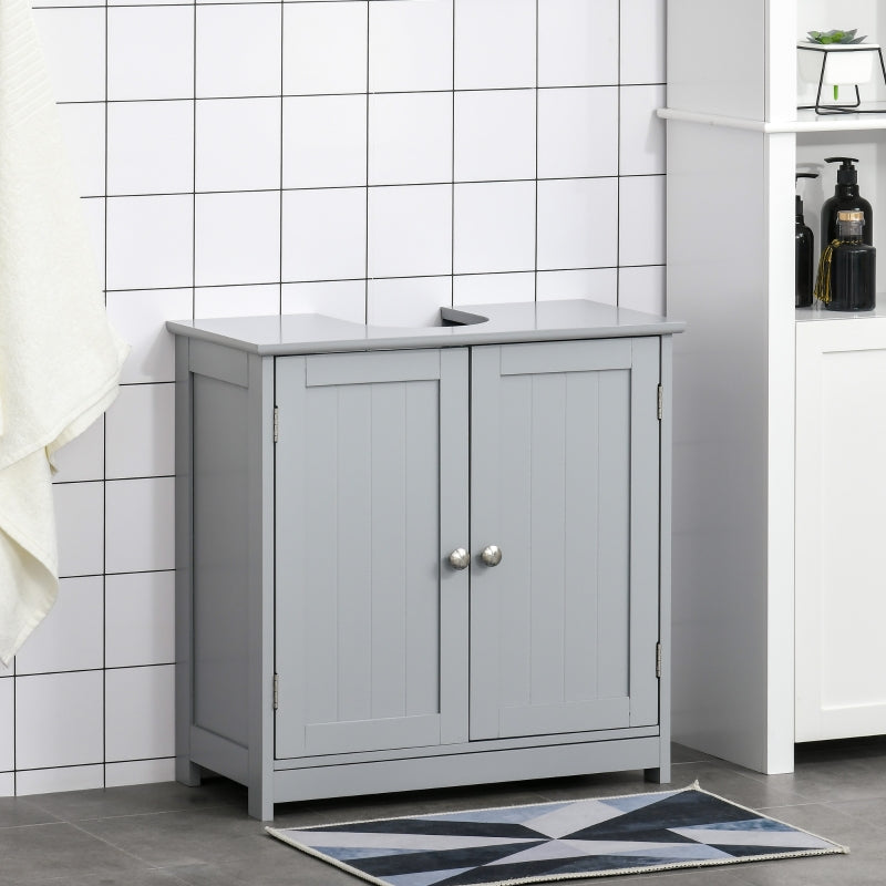 Grey Under-Sink Storage Cabinet with Adjustable Shelf - 60x60cm