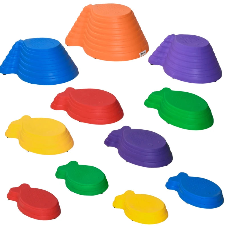 Multicoloured Kids Balance Stepping Stones Set - 11 Pieces