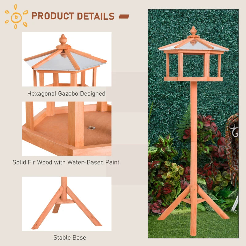 Natural Wood Bird Feeder Station - Parrot Stand