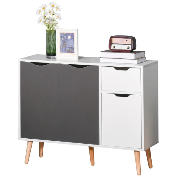 Grey Storage Cabinet with Drawer for Bedroom, Living Room, Home Office