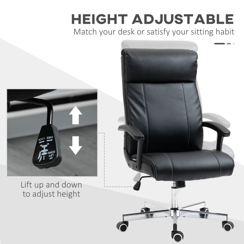 Black High-Back Massage Office Chair with Tilt & Remote Control