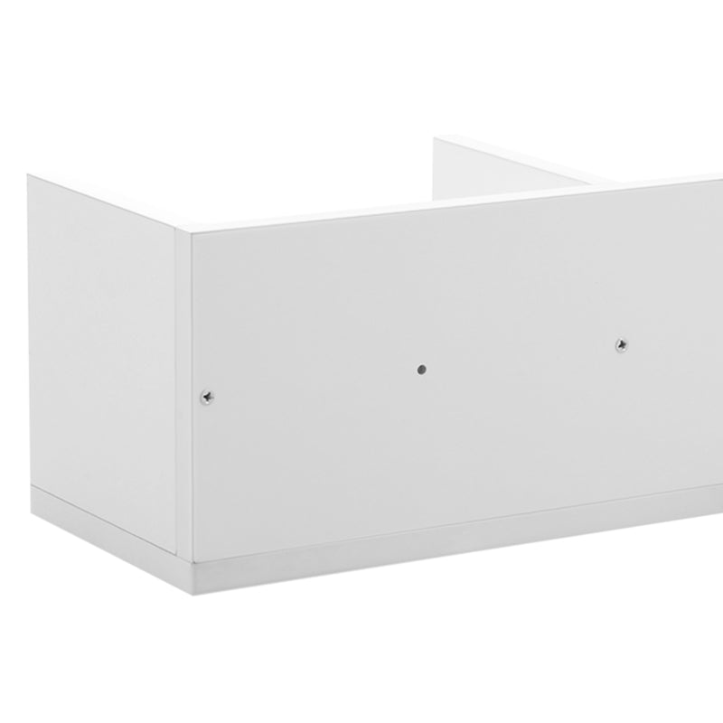 White Wall Mount Media Storage Rack with 4 Cubes