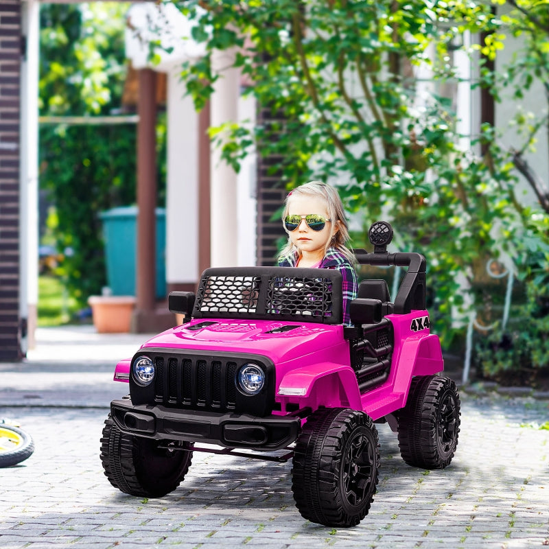 Kids Pink Electric Off-Road Ride-On Car with Remote Control - 12V