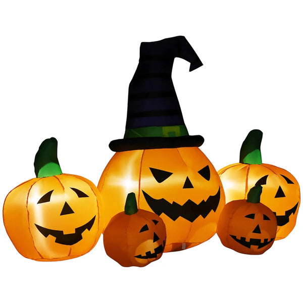 6ft Inflatable Halloween Pumpkin Display Set with LED Lights