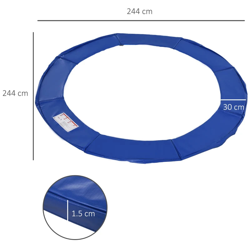 Blue 8ft Trampoline Safety Pad Replacement - 244cm Diameter