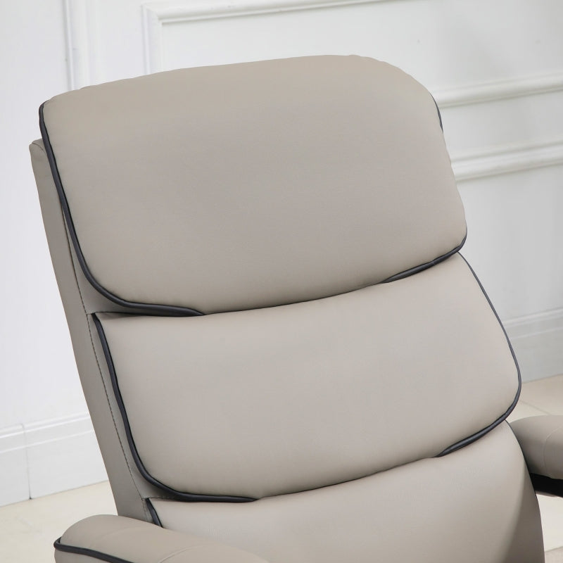 Grey Swivel Recliner Chair with Ottoman Set