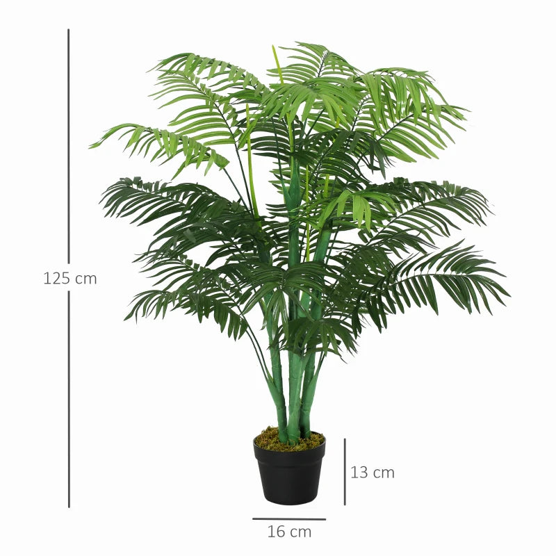 4ft Green Artificial Palm Plant with Nursery Pot for Indoor and Outdoor Decor