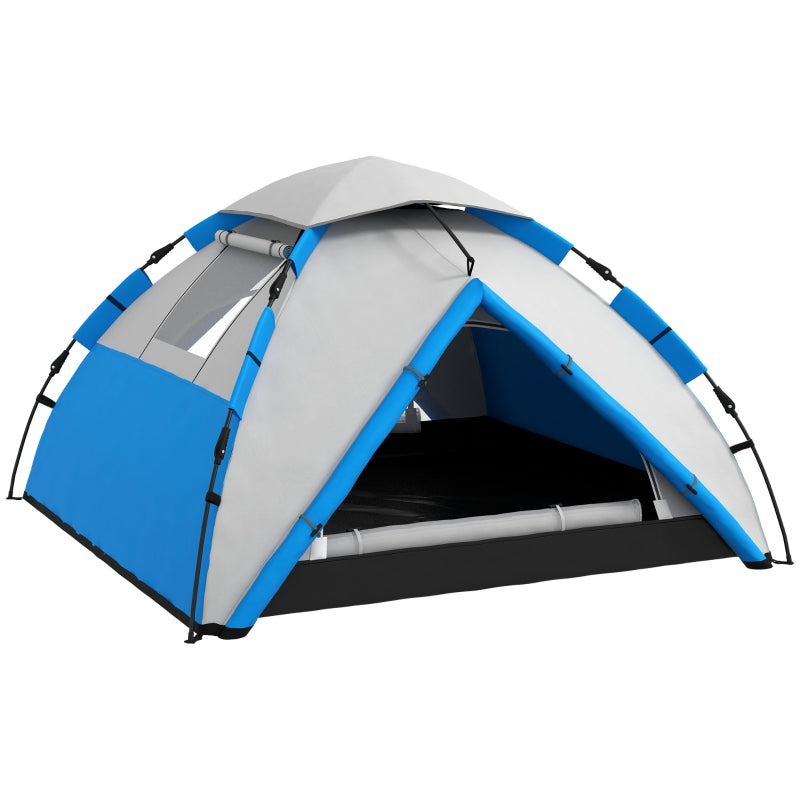 Blue Two-Person Camping Tent with Accessories