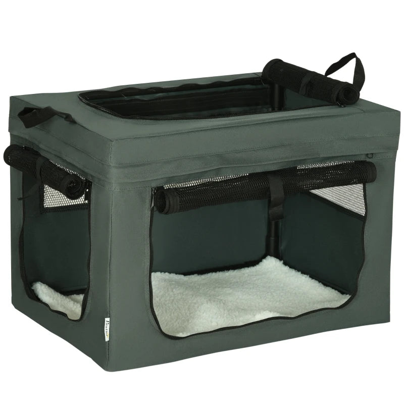 Grey Pet Carrier with Cushion for Miniature Dogs - 60cm