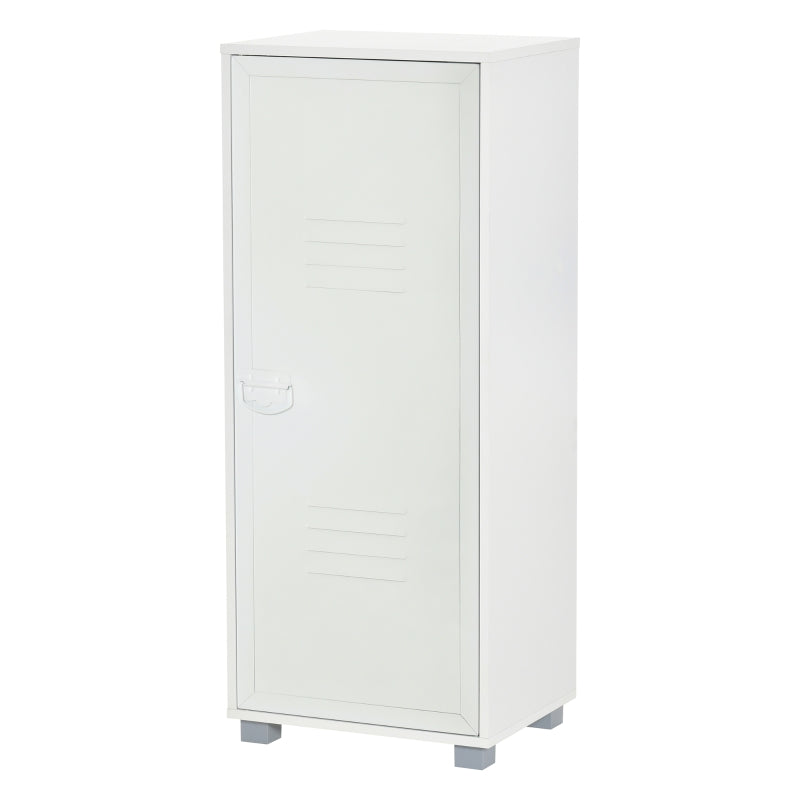 White 3-Tier Metal Louvred Door File Cabinet