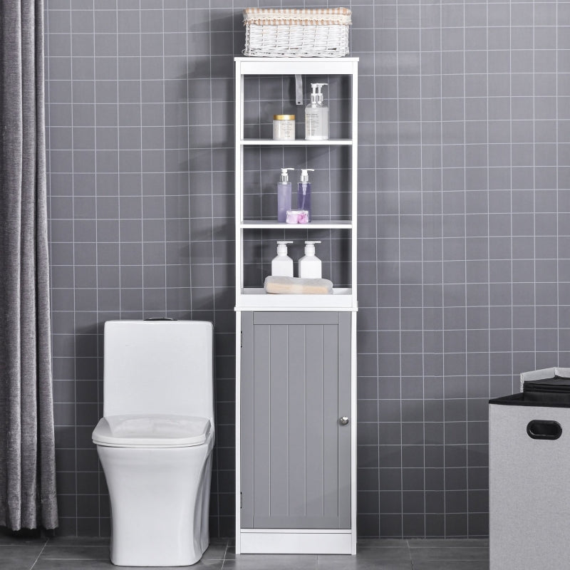 Slimline White Tall Bathroom Storage Cabinet