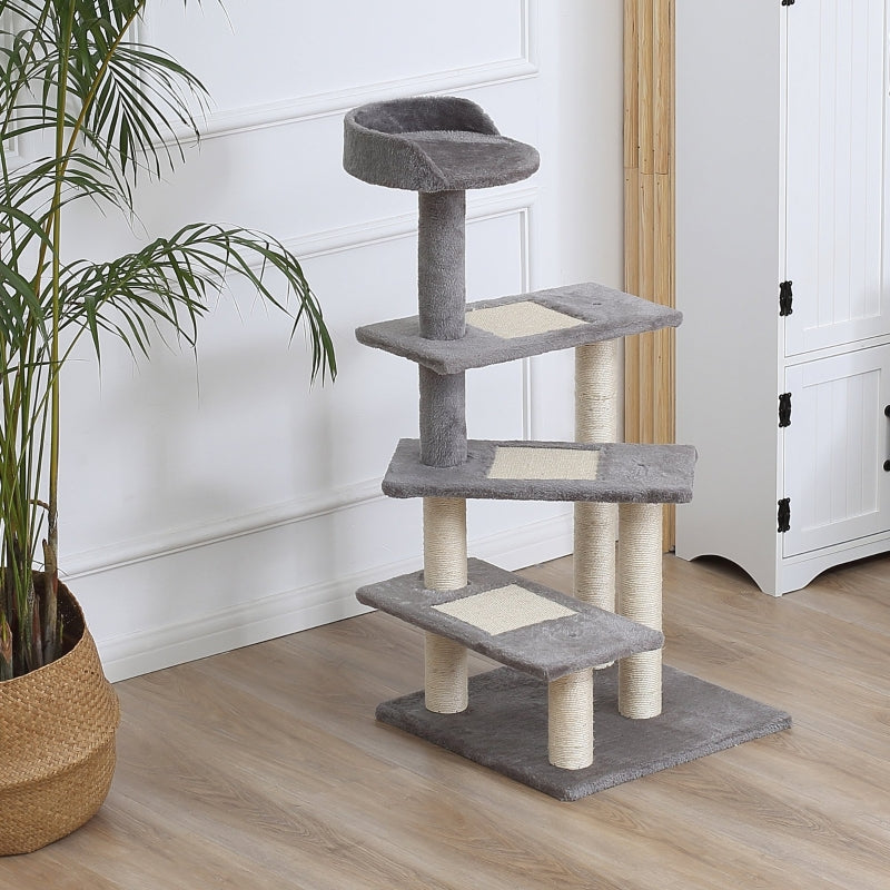 Grey 100cm Cat Tree Climbing Tower Scratching Post