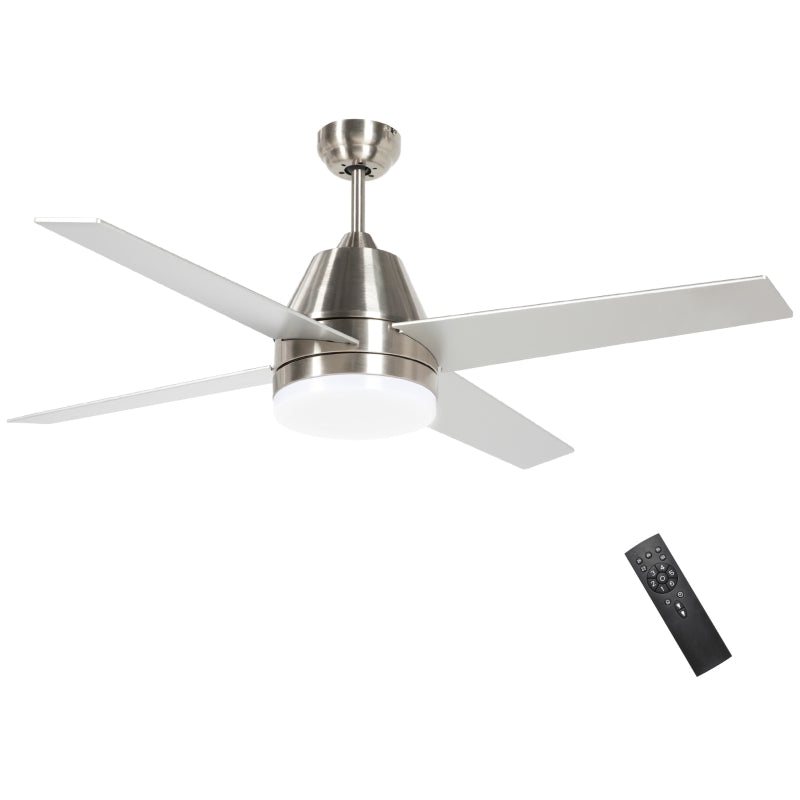 Silver and Black LED Ceiling Fan with Remote Control