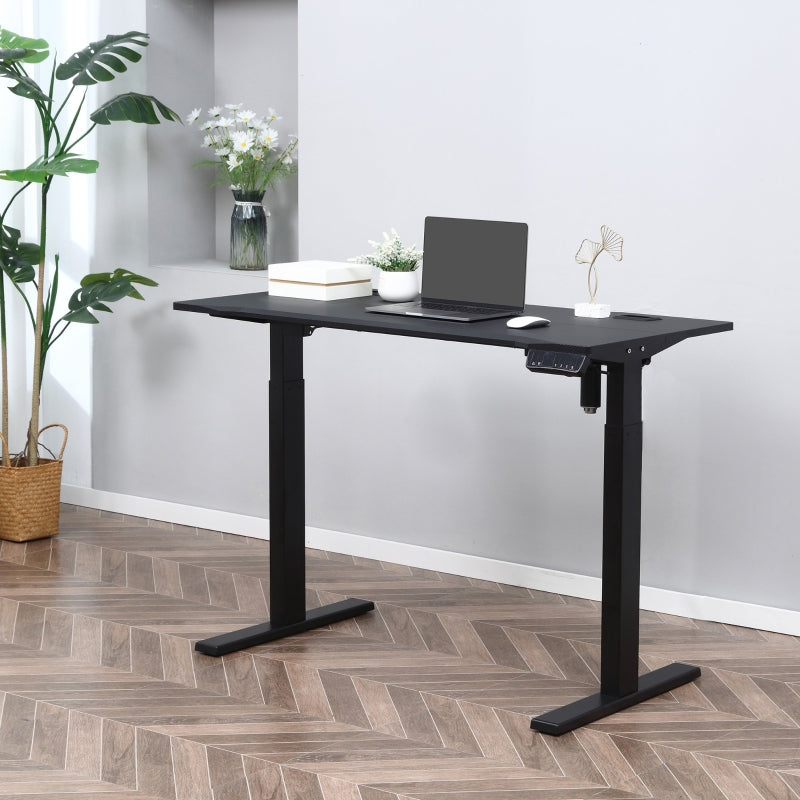 Black Electric Standing Desk, 120x60cm Memory Preset Workstation