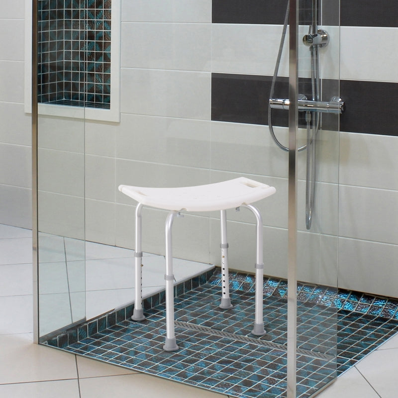 White Portable Non-Slip Bathroom Stool