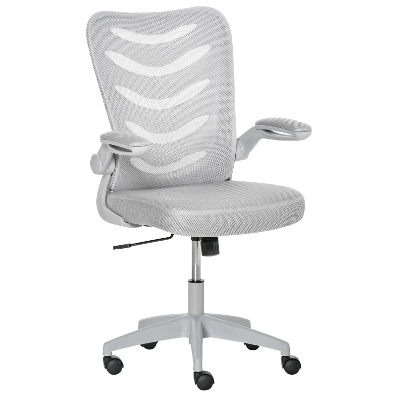 Grey Mesh Office Chair with Lumbar Support & Adjustable Height