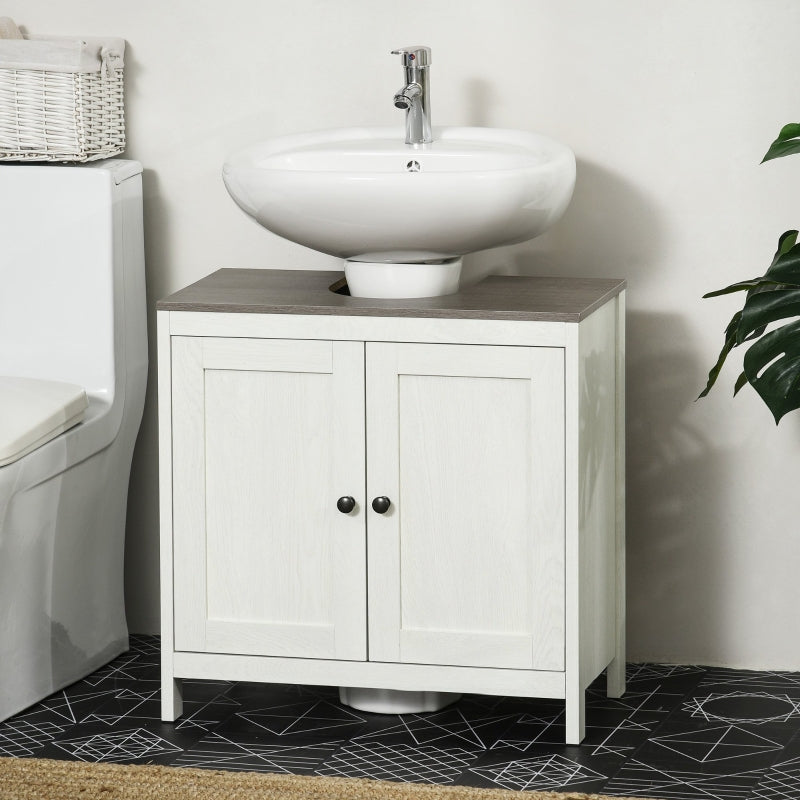 Antique White Bathroom Sink Cabinet with Adjustable Shelf