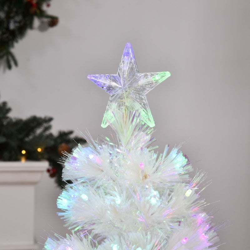 4ft White Fiber Optic LED Christmas Tree - Holiday Home Xmas Decor