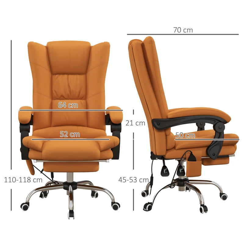 Orange Ergonomic Office Chair with Massage and Heating