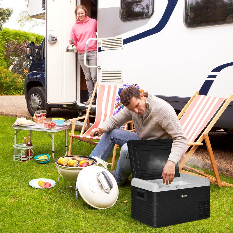 Portable Car Fridge Freezer, 30L Electric Cooler Box - Blue