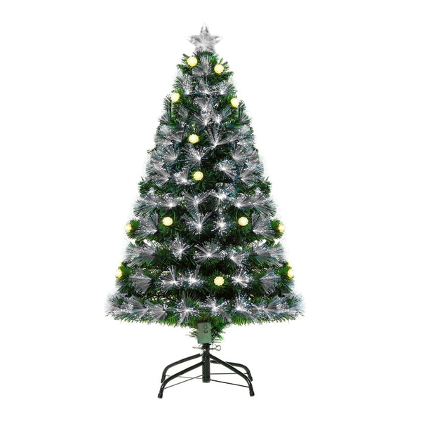 4ft White Pre-Lit Christmas Tree with 130 LEDs & Star Topper