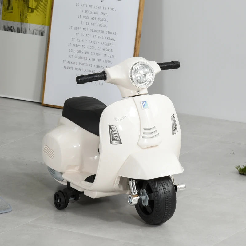 White Vespa Licensed 6V Kids Electric Motorbike Ride On