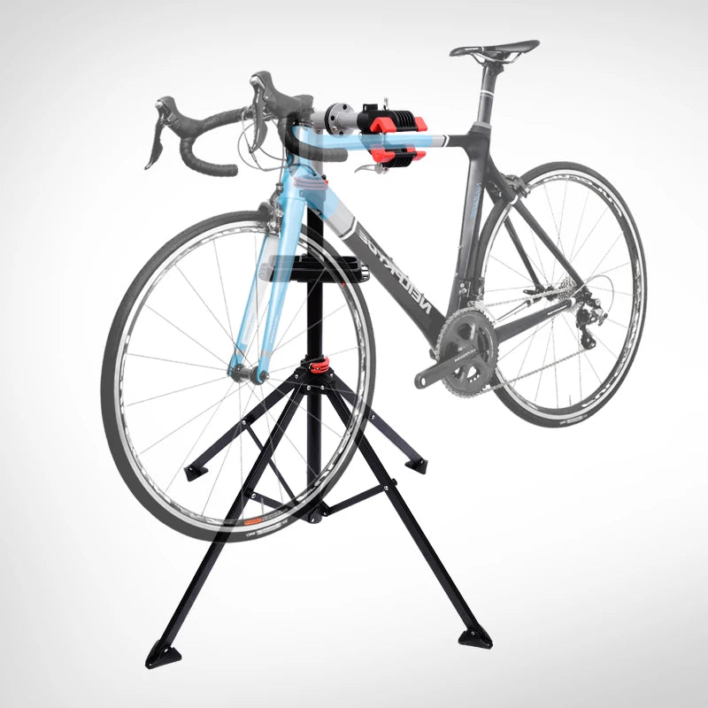 Black Folding Bike Repair Stand with Tool Tray