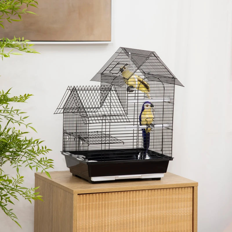 Metal Bird Cage for Finch and Canary - Blue, 39 x 33 x 47cm