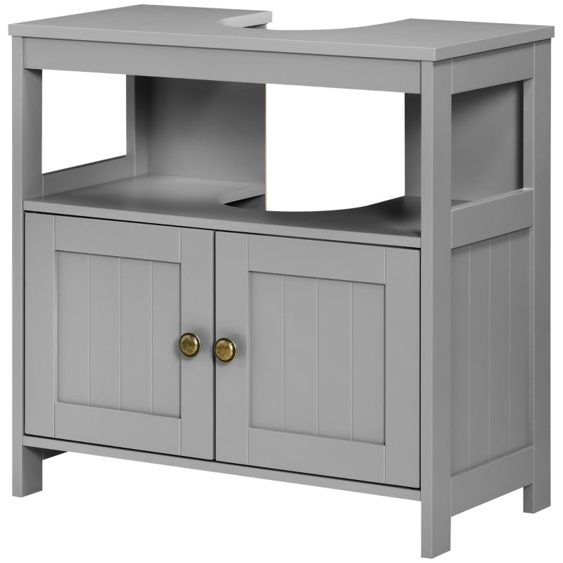 Light Grey Under Sink Cabinet with Double Doors