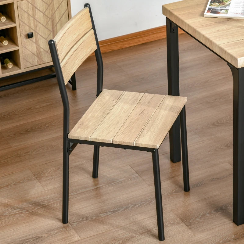 3-Piece Dining Set, Light Wood/Black