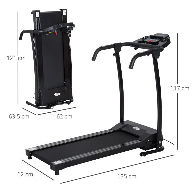 Electric Motorized Treadmill with LCD Display - Black