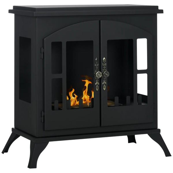Black Ethanol Fireplace Stove with Stainless Steel Flame Snuffer