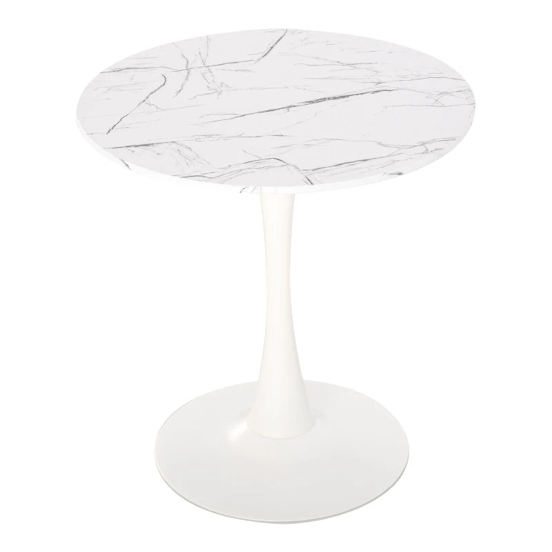 Adjustable White Steel Frame Bar Table - Height 67-93cm