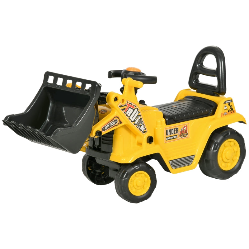 3-in-1 Yellow Ride-On Bulldozer Toy