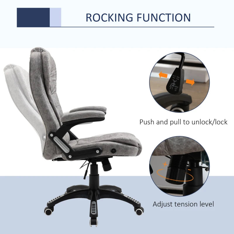 Grey Ergonomic Office Chair with Armrests & Adjustable Height