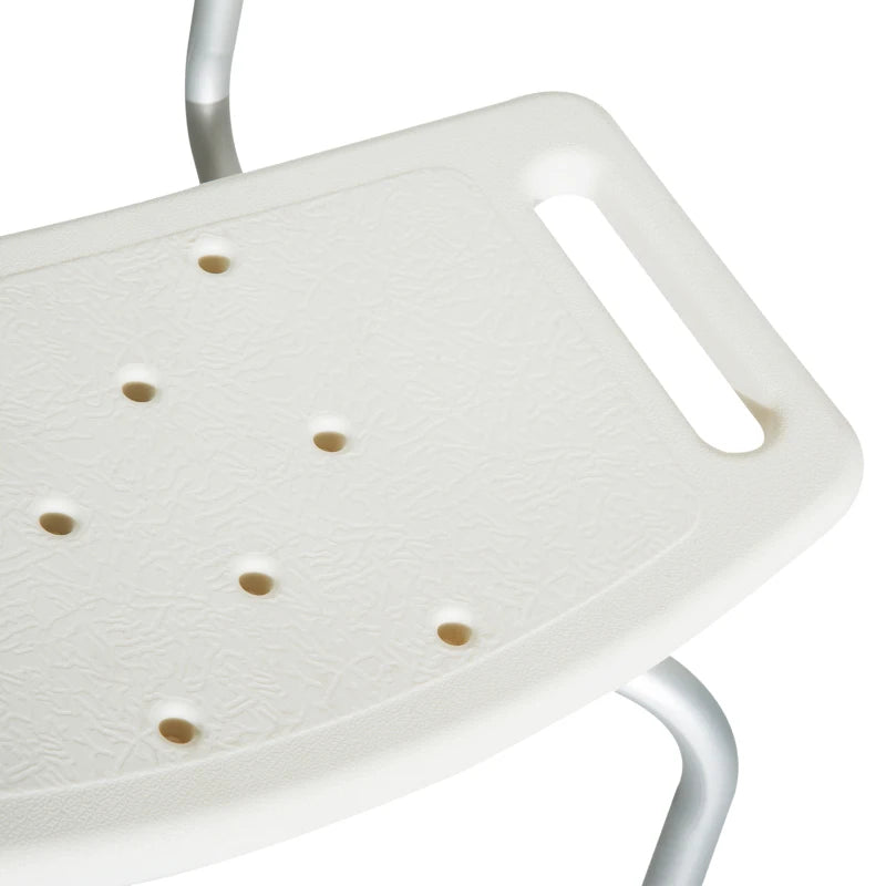 Adjustable White Bath Shower Stool for Elderly Safety