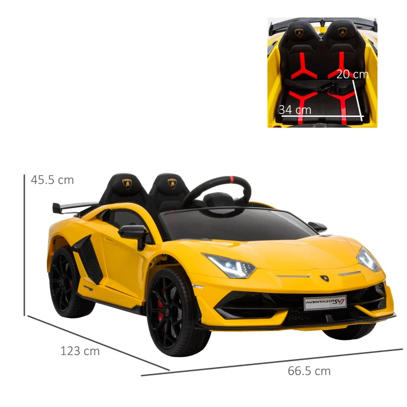 12V Yellow Kids Electric Ride-On Racing Car Toy with Remote Control