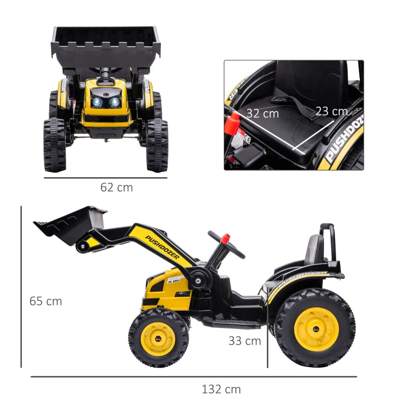 Yellow Kids Ride-On Excavator with Music & Headlight