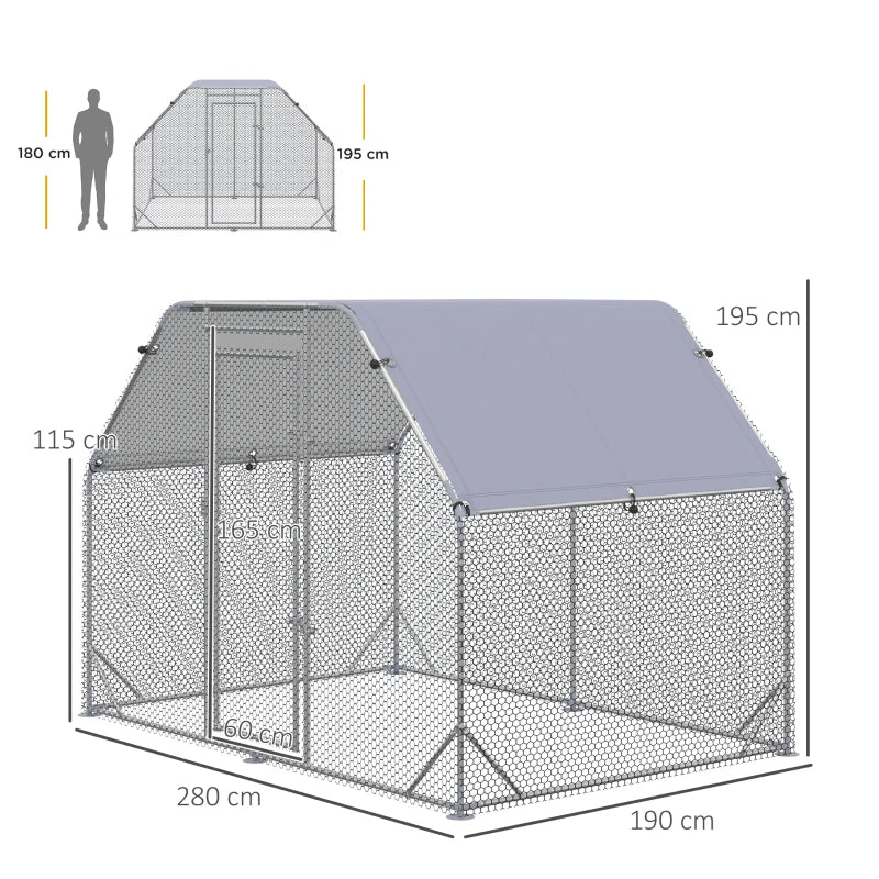 Large Outdoor Chicken Run with Roof, 4-6 Chickens, Hen House, Duck Pen - Green