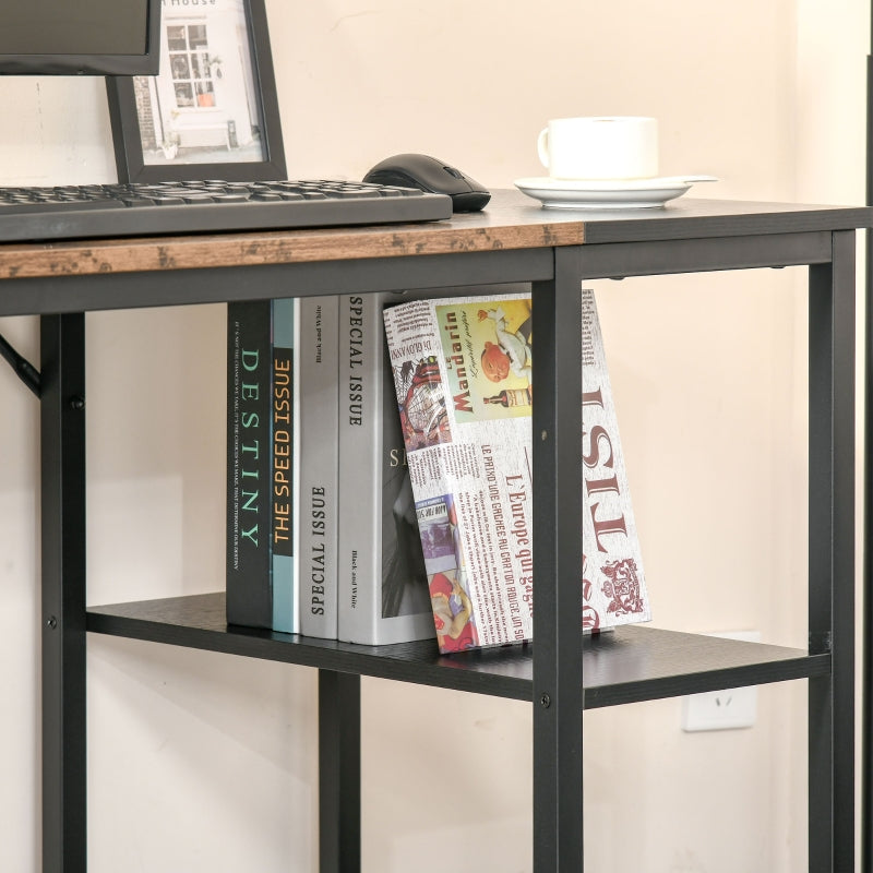 Modern Computer Desk with 2 Storage Shelves, Steel Frame - 120x60x76cm