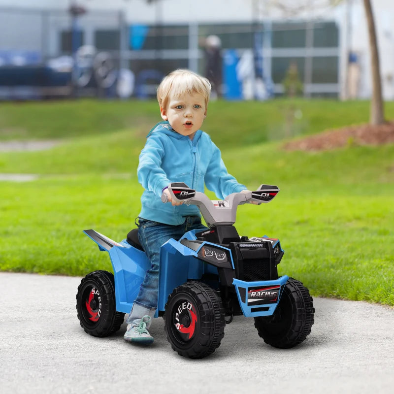 Blue 6V Quad Bike for Toddlers, Wear-Resistant Wheels, Forward Backward Function