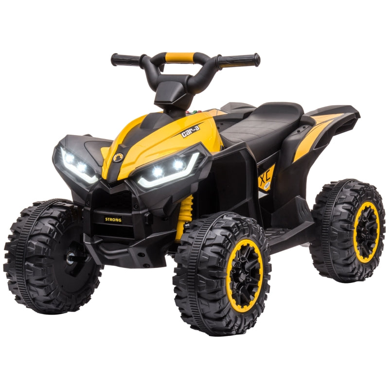 Yellow Kids Ride-On Quad Bike with Music and Horn - Ages 3+