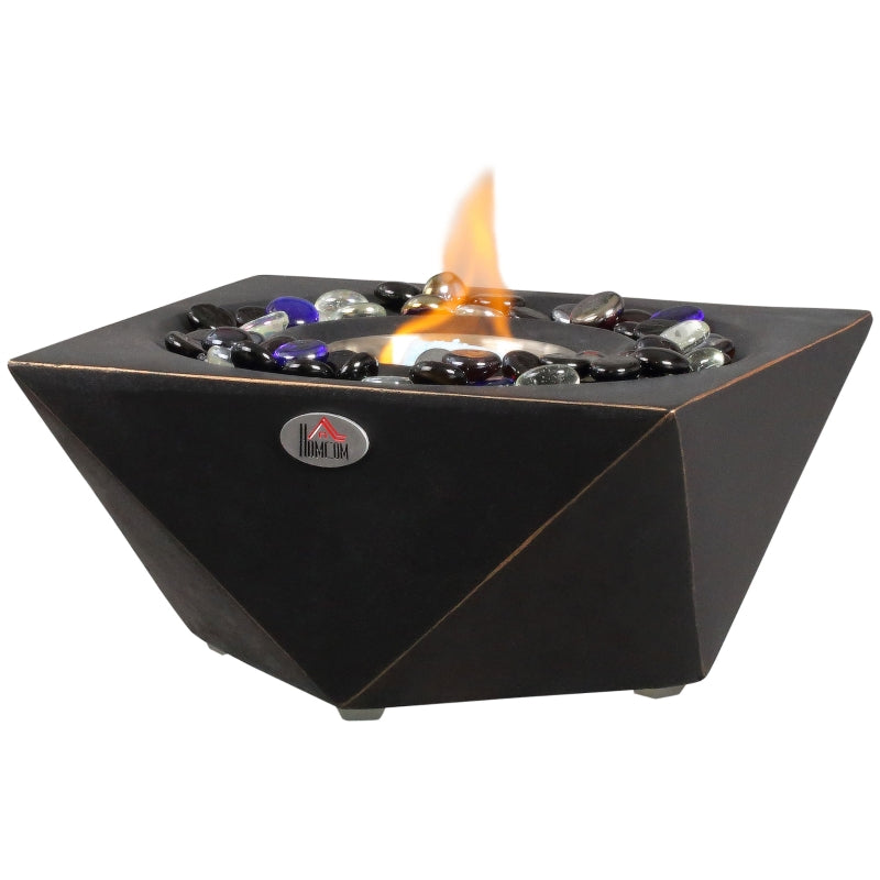 Black Concrete Tabletop Bioethanol Fireplace - 0.4L Tank