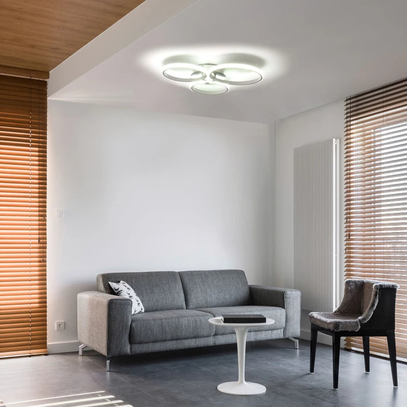 Modern LED Ceiling Light - Three Circle Design (White)