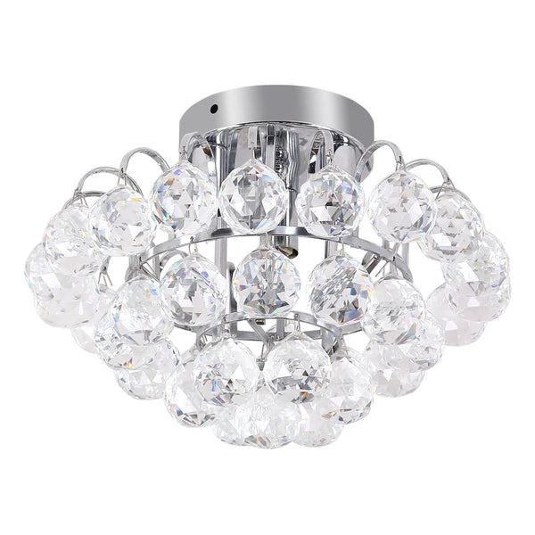 Silver Crystal Droplets Ceiling Light 30x30cm